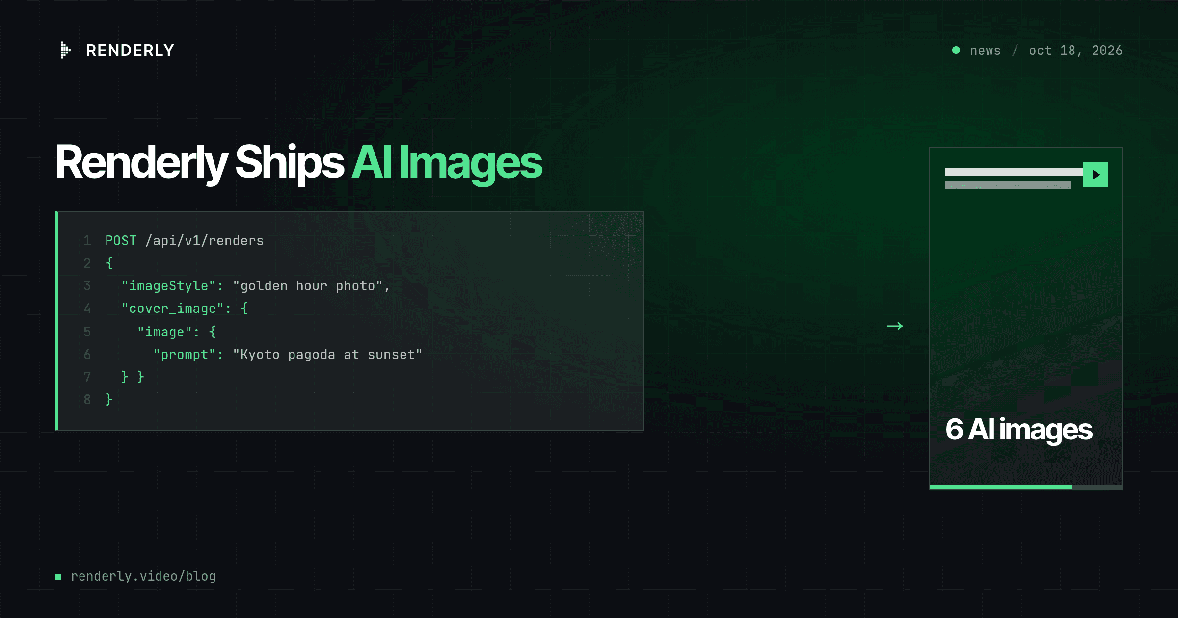 Renderly Ships AI Images: Prompts In, Finished Video Out