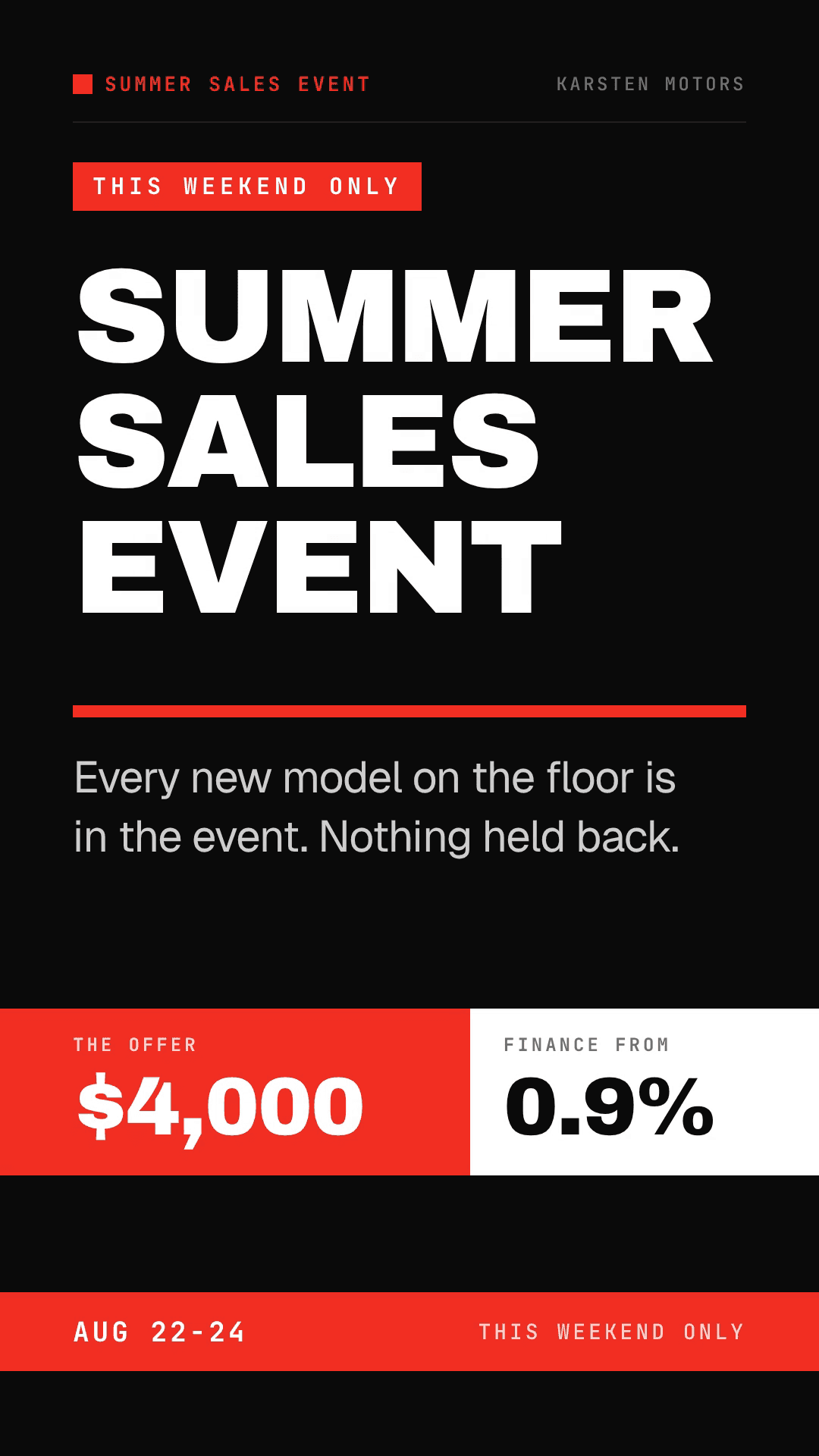 Dealership Sales Event template preview
