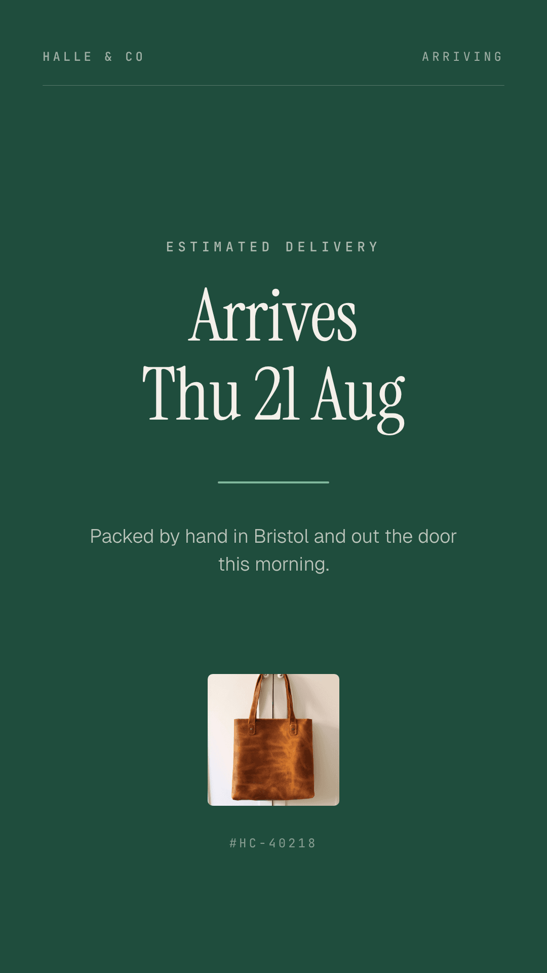 Order Shipped / On The Way template preview
