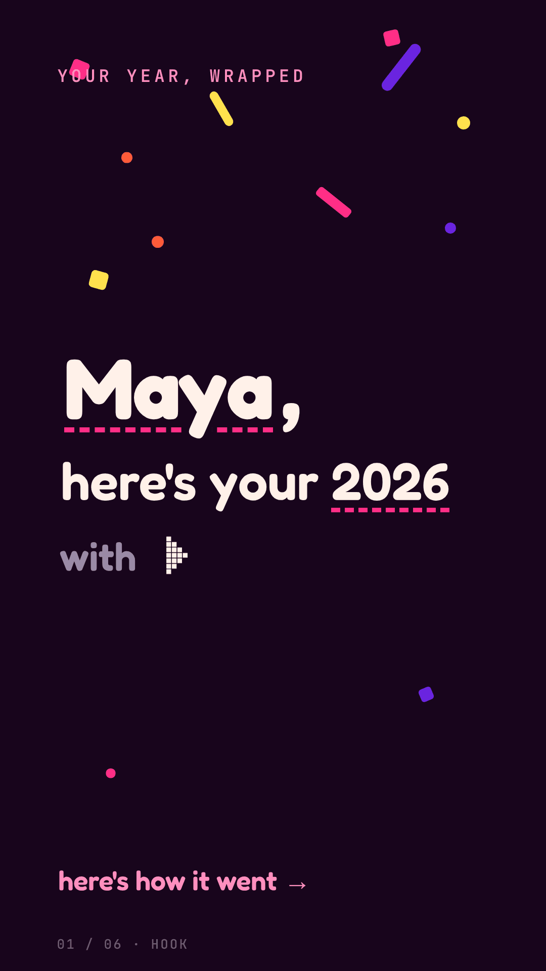 Year-in-Review "Wrapped" Recap template preview