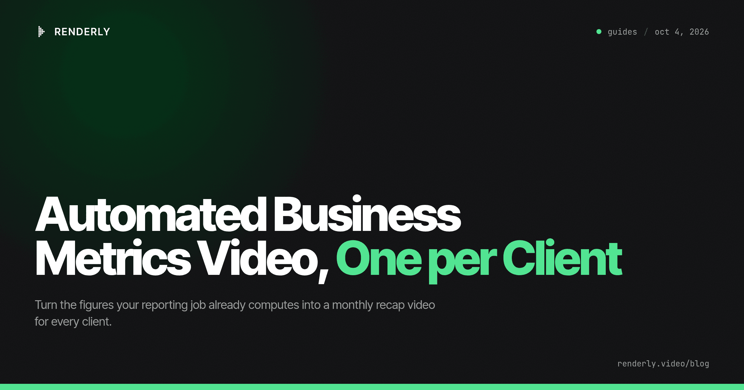 Automated Business Metrics Video, One per Client