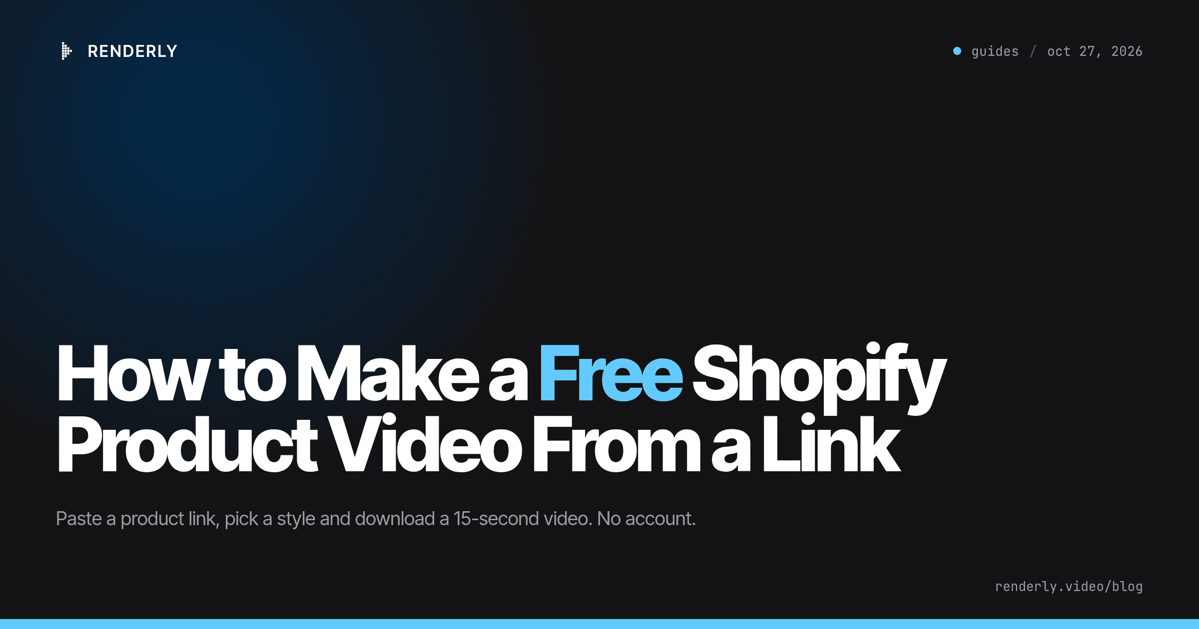 How to Make a Free Shopify Product Video From a Link