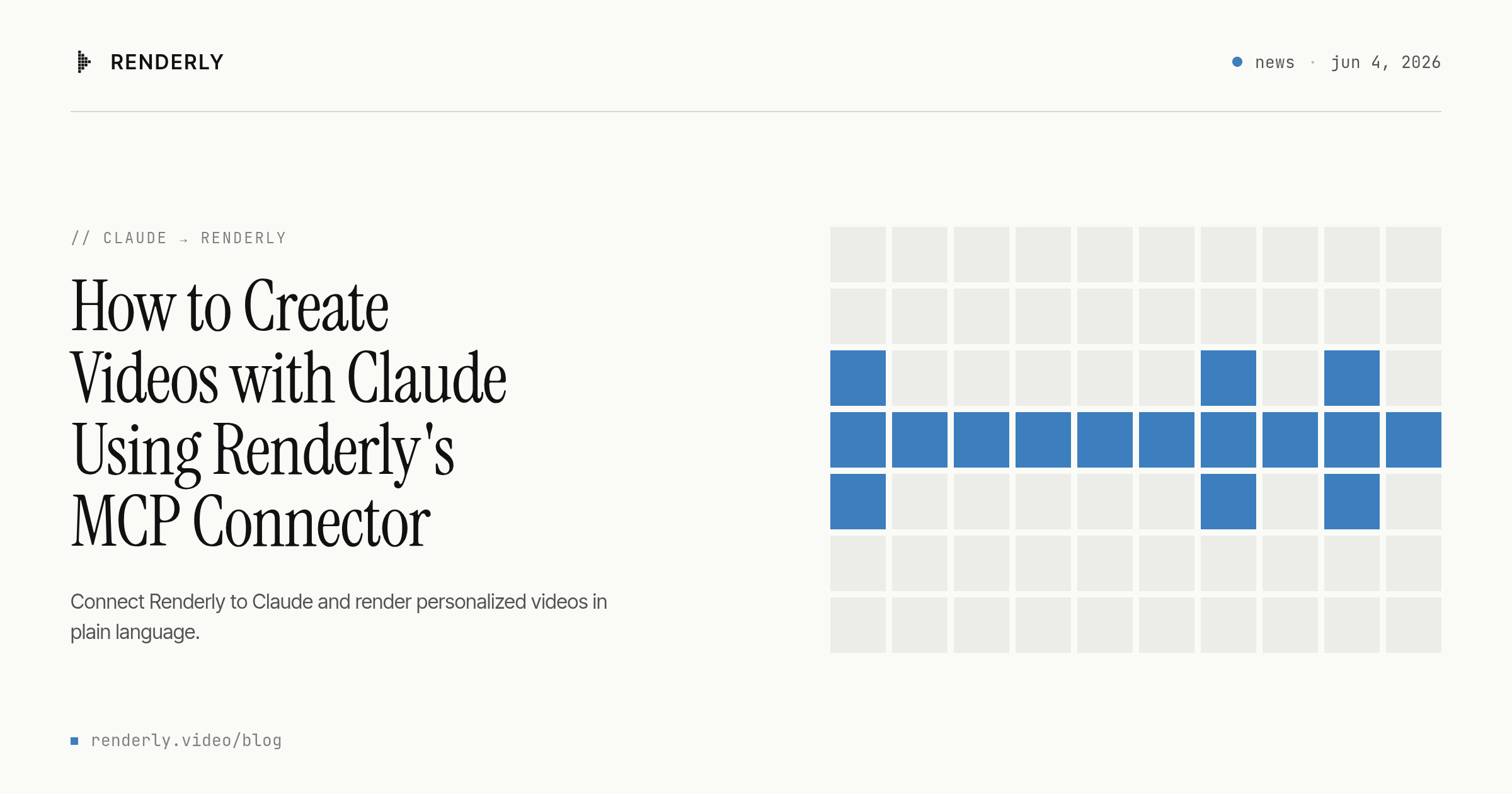 How to Create Videos with Claude Using Renderly's MCP Connector