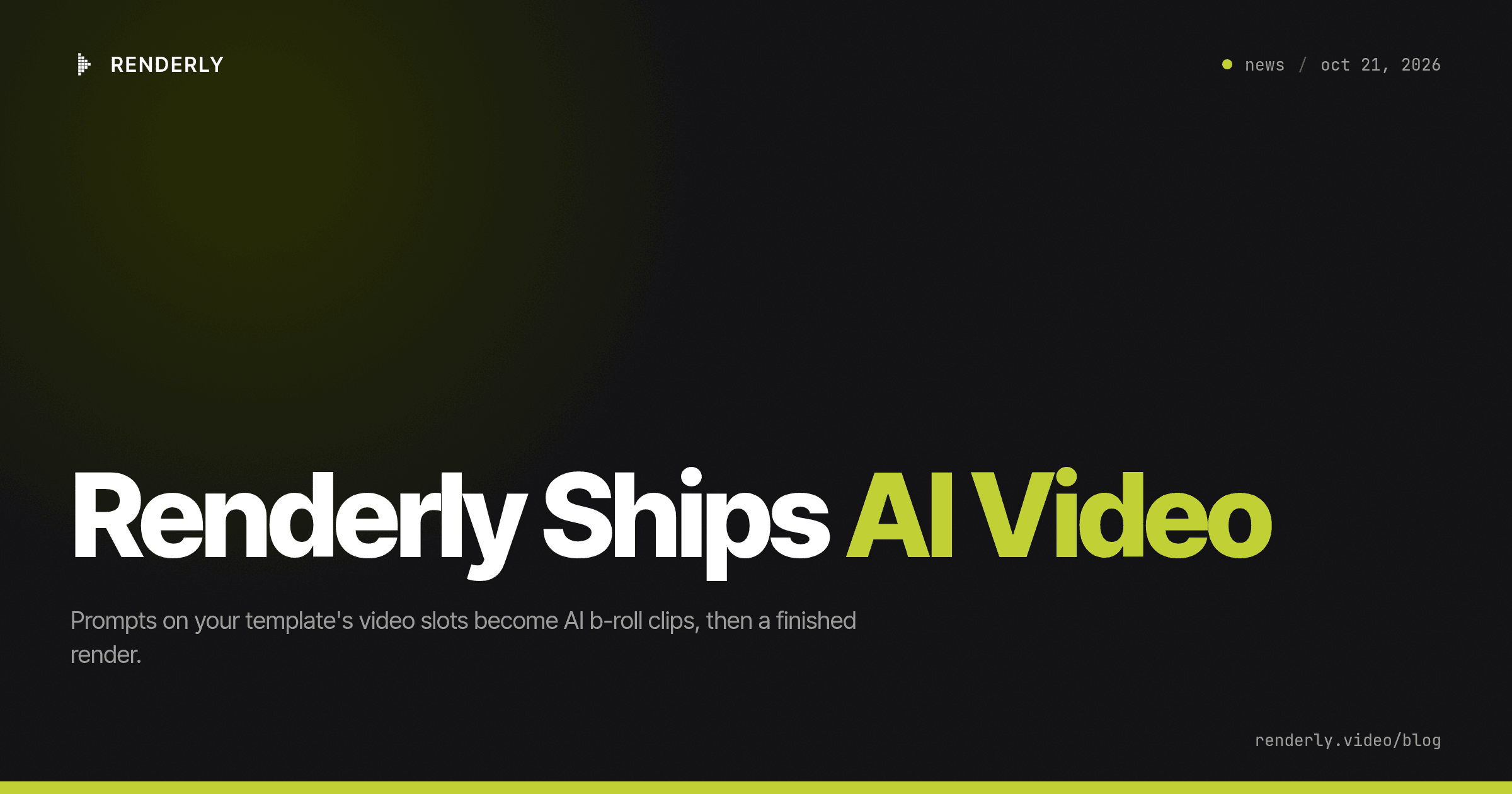 Renderly AI Video: Prompt-Made B-Roll Inside Your Renders