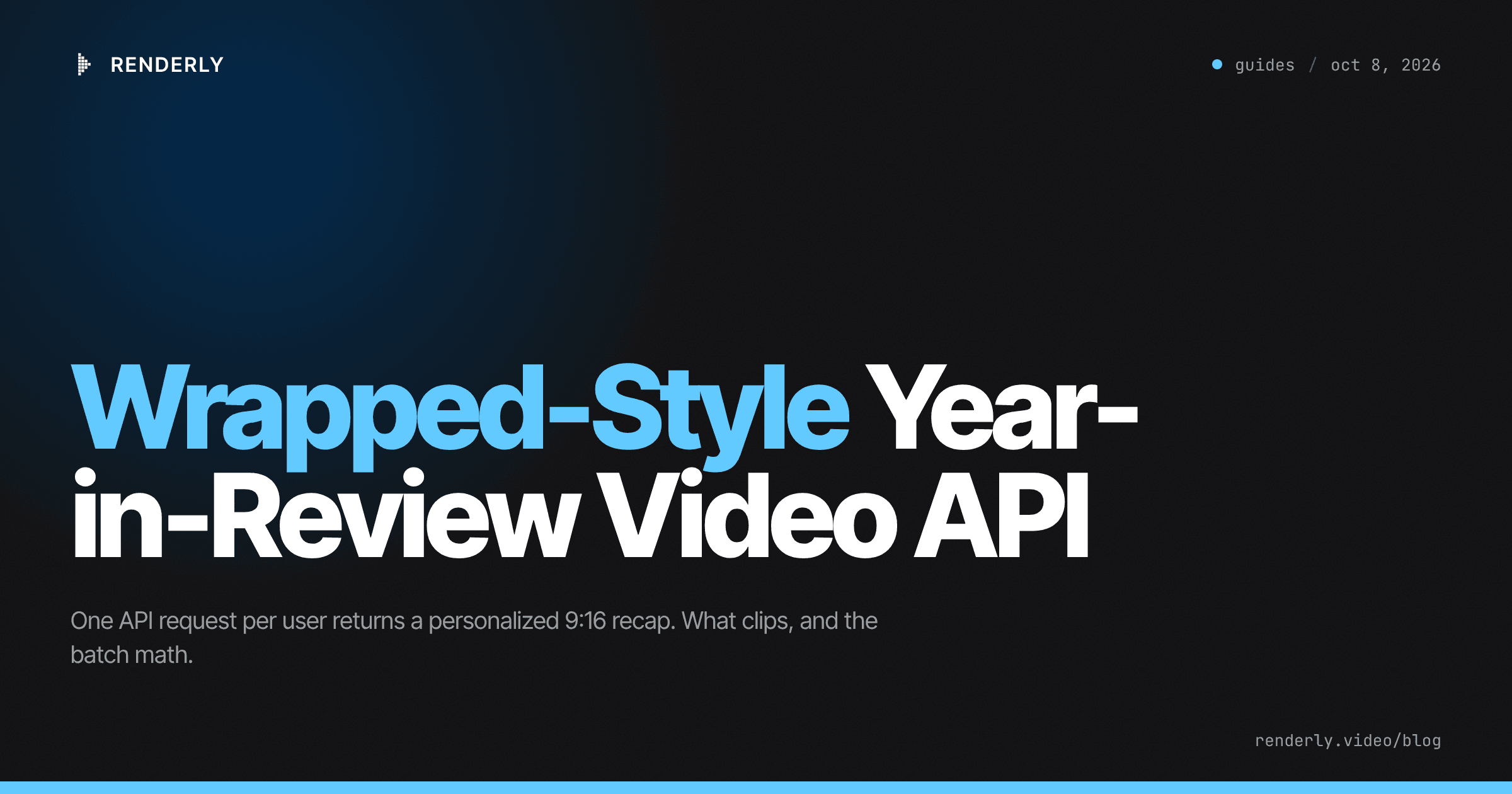 Wrapped-Style Year-in-Review Video API