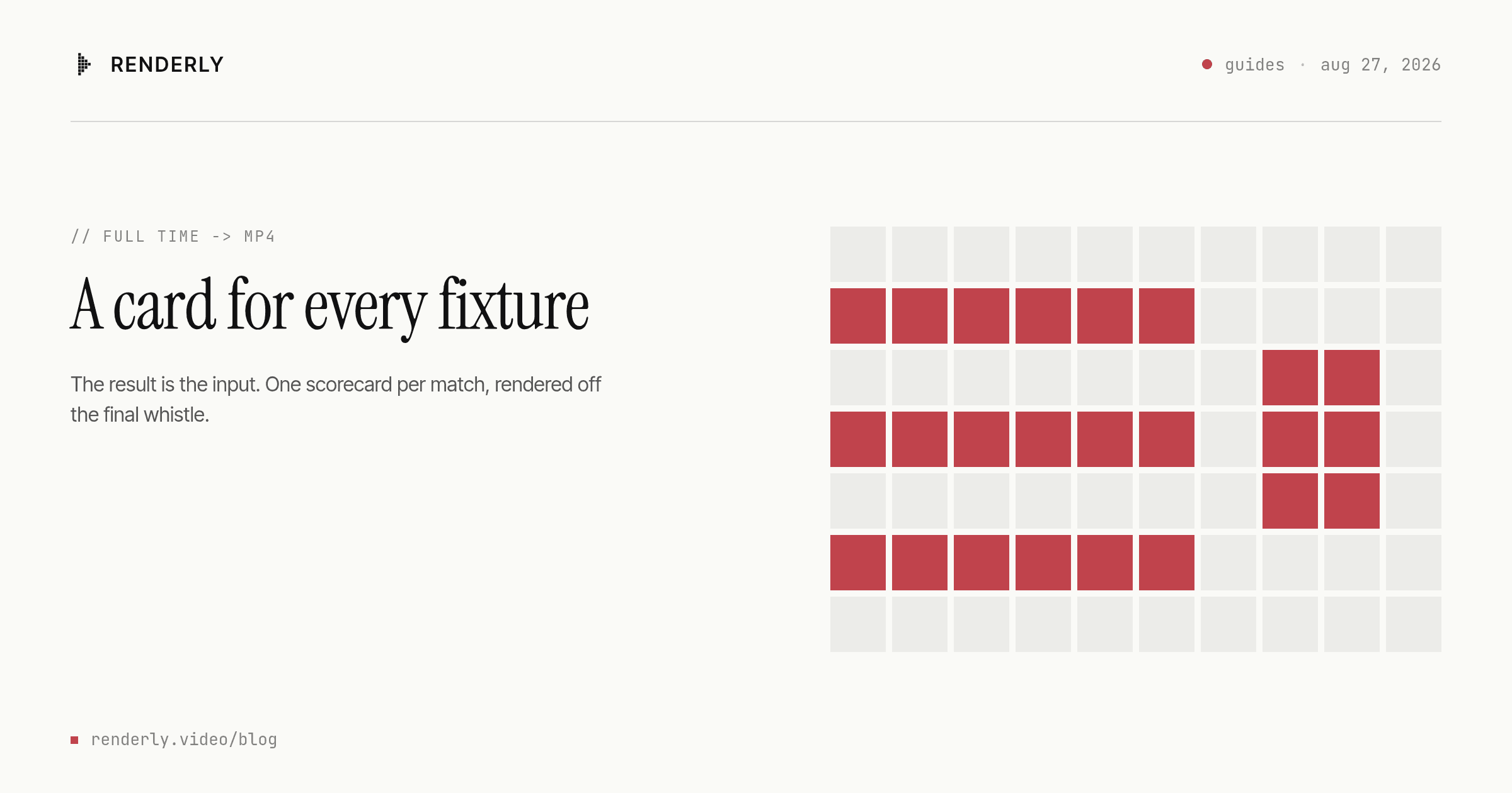 Automated Sports Recap Video: One Card for Every Fixture