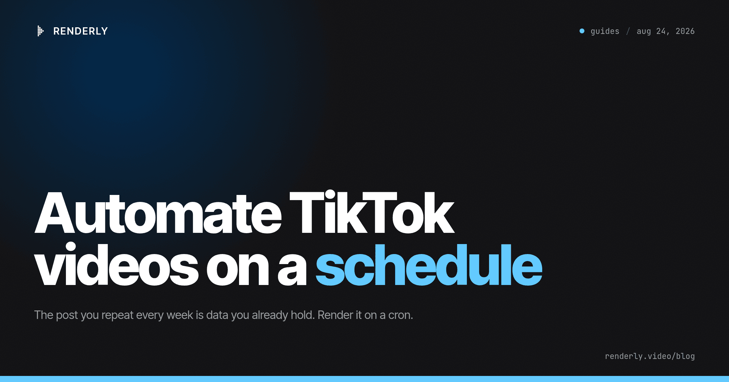 Automate TikTok Videos: Render the Recurring Post on a Schedule