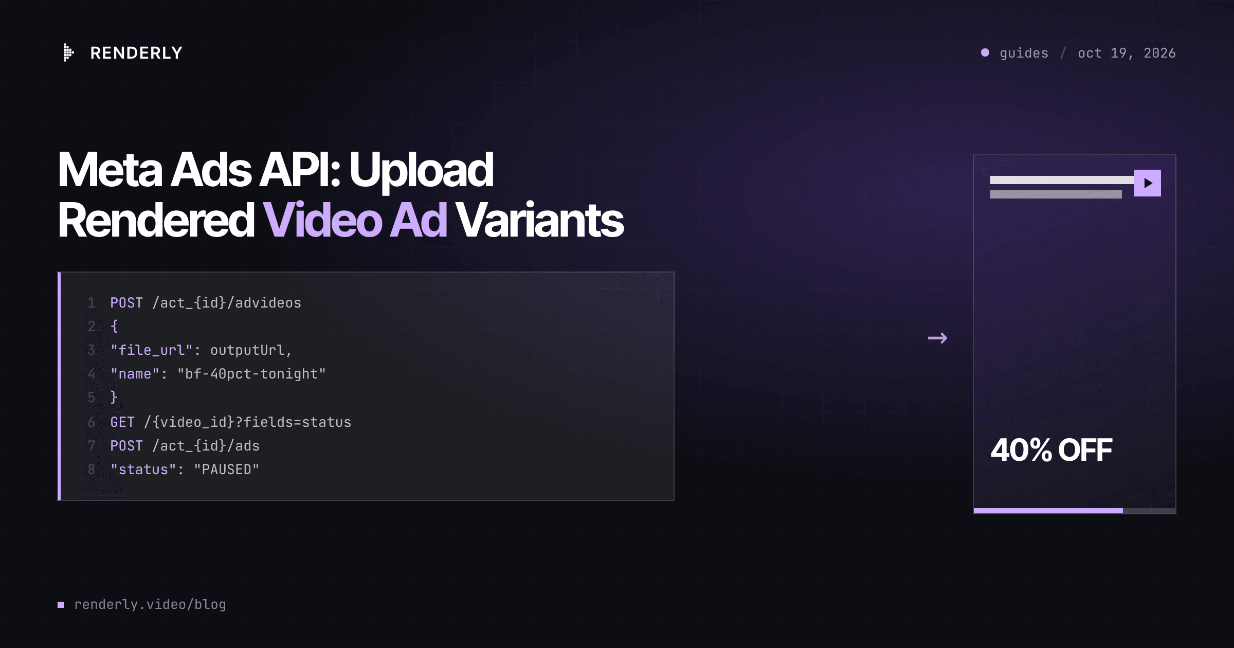 Meta Ads API: Upload Rendered Video Ad Variants