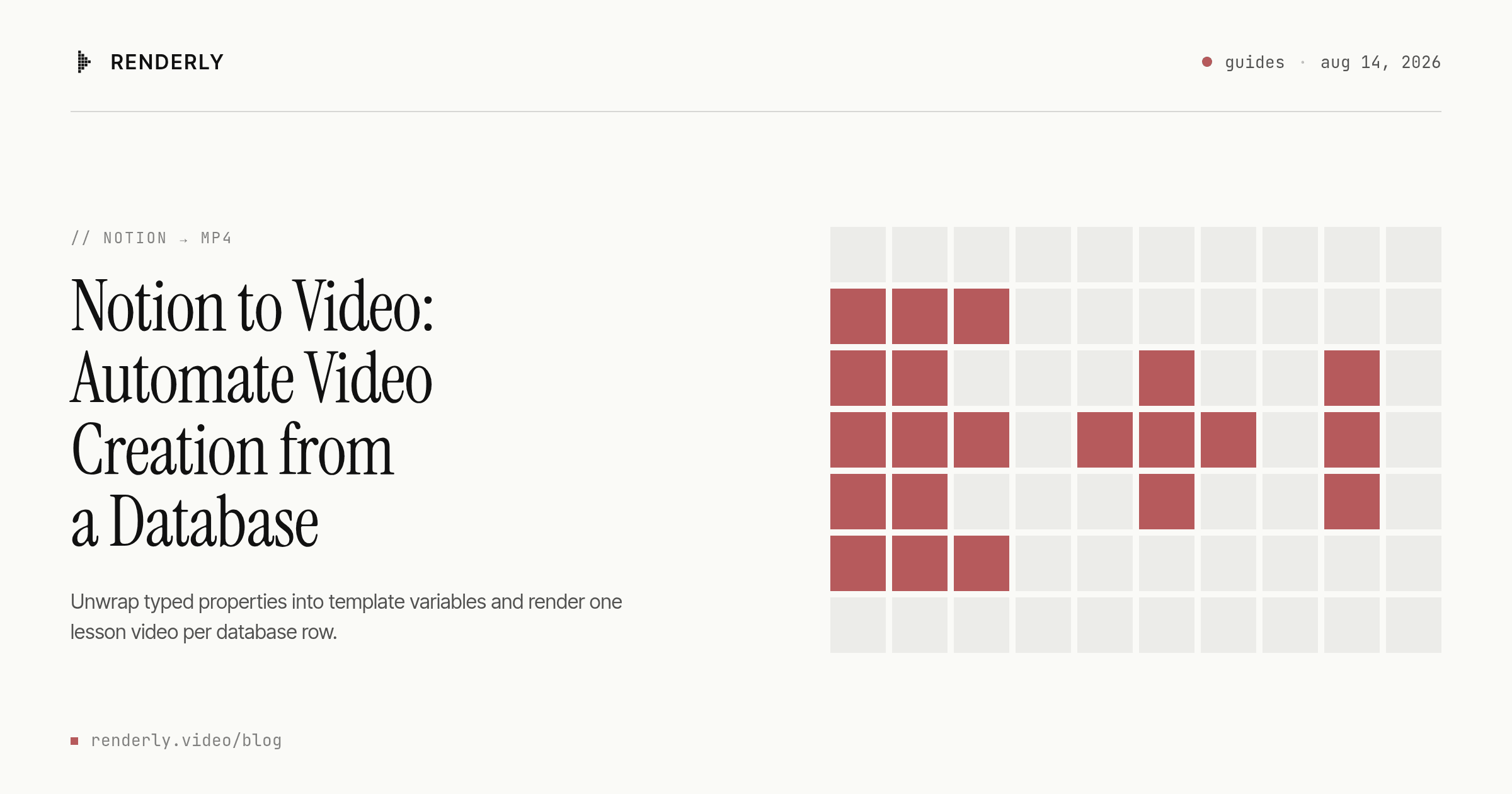 Notion to Video: Automate Video Creation from a Database