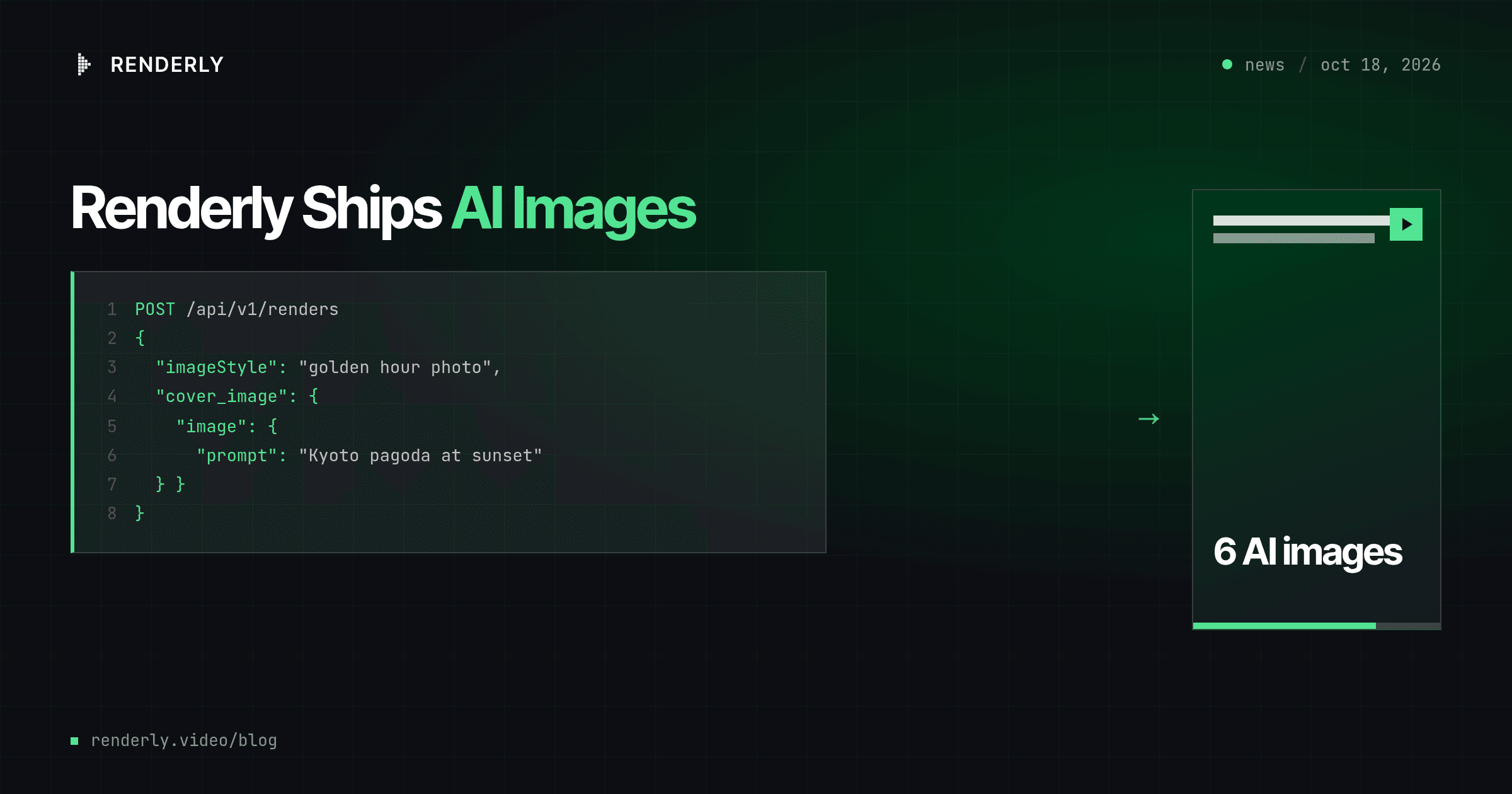 Renderly Ships AI Images: Prompts In, Finished Video Out