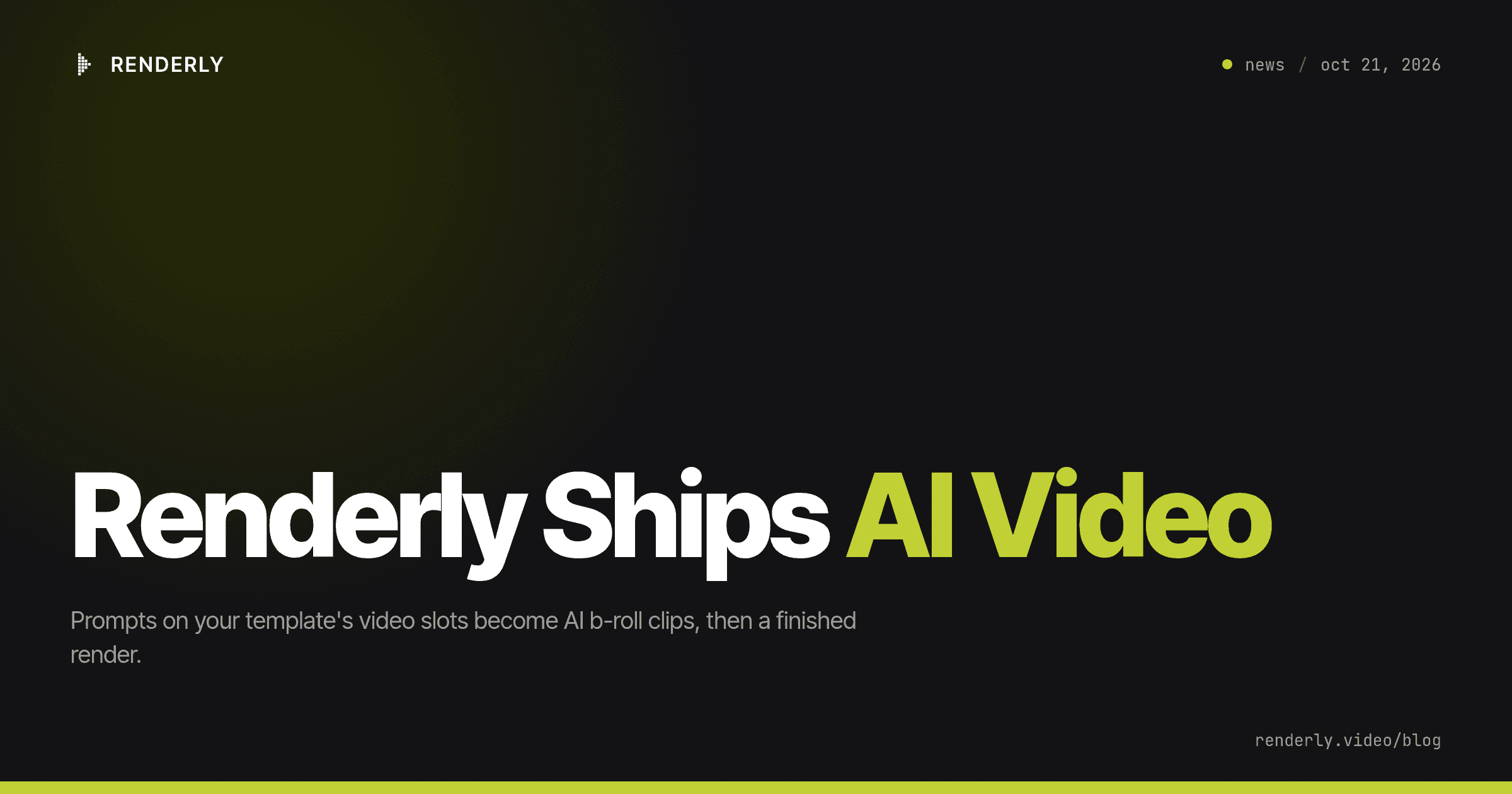Renderly AI Video: Prompt-Made B-Roll Inside Your Renders
