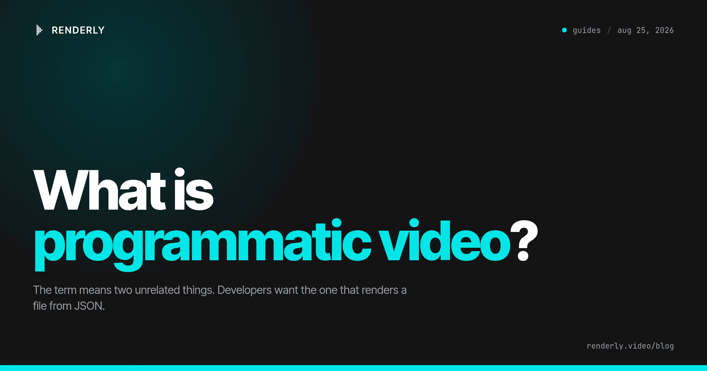 What Is Programmatic Video? A Developer's Explainer