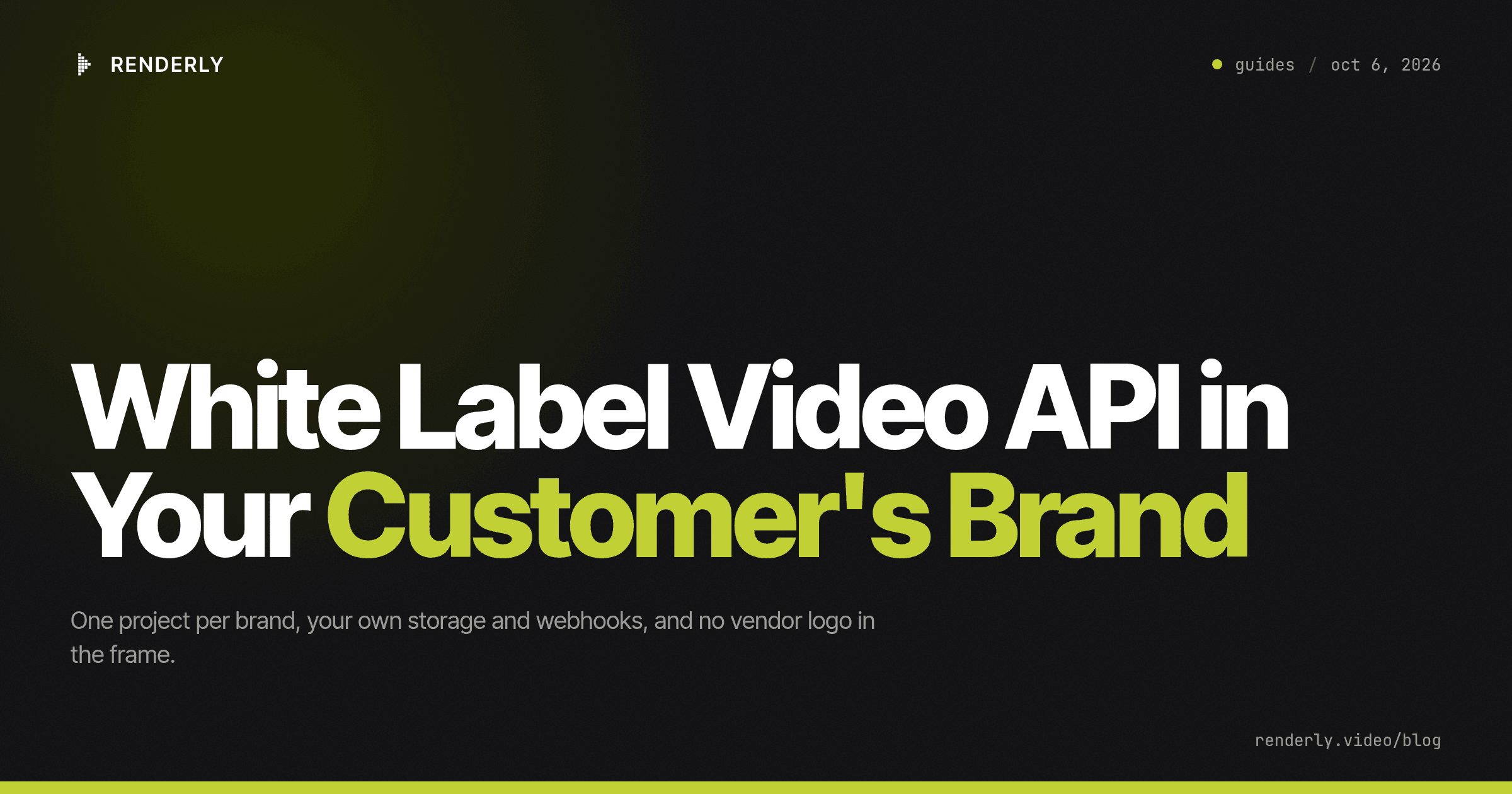 White Label Video API in Your Customer's Brand