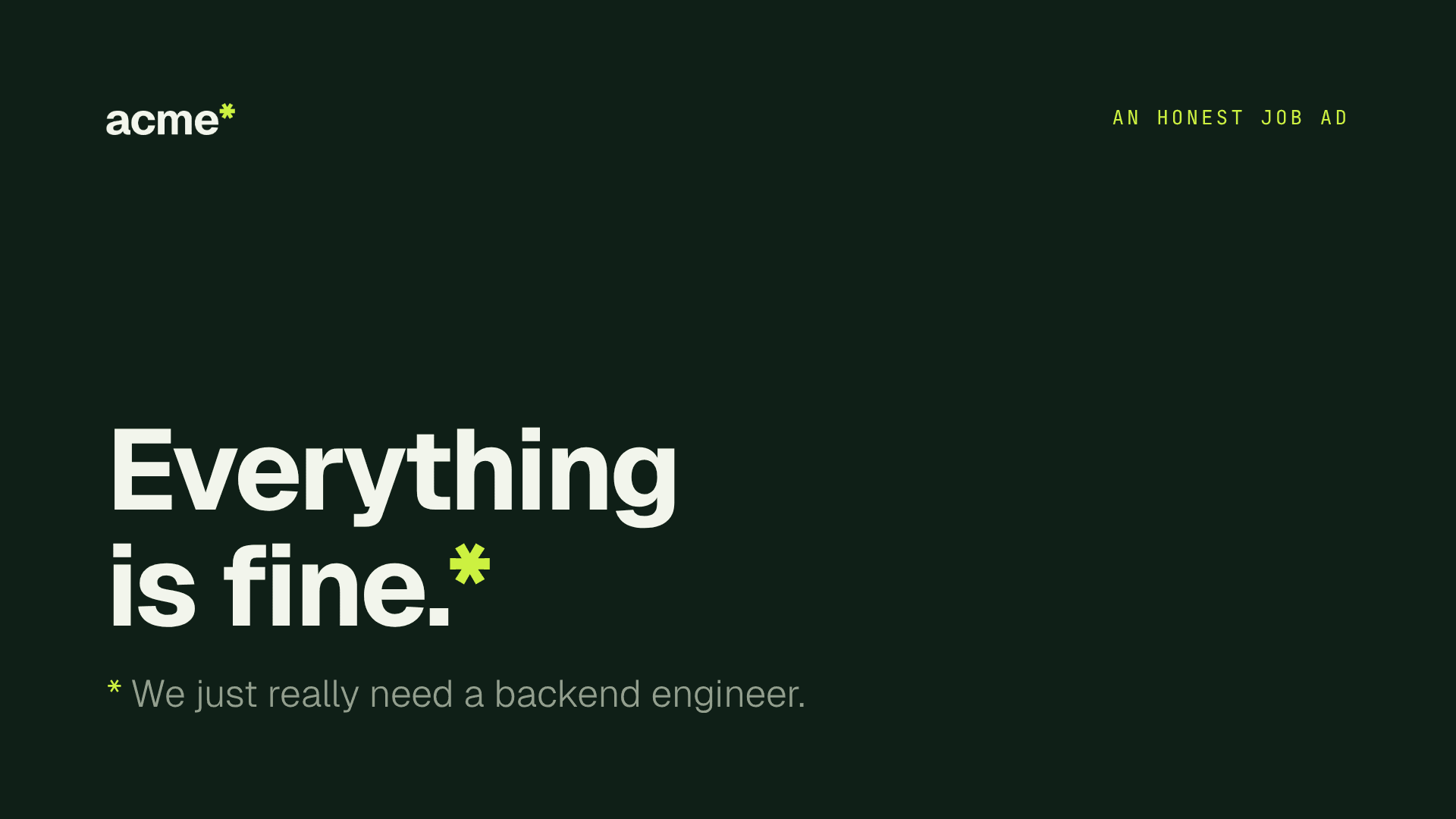 The Honest Job Ad — Deadpan Role Promo template preview