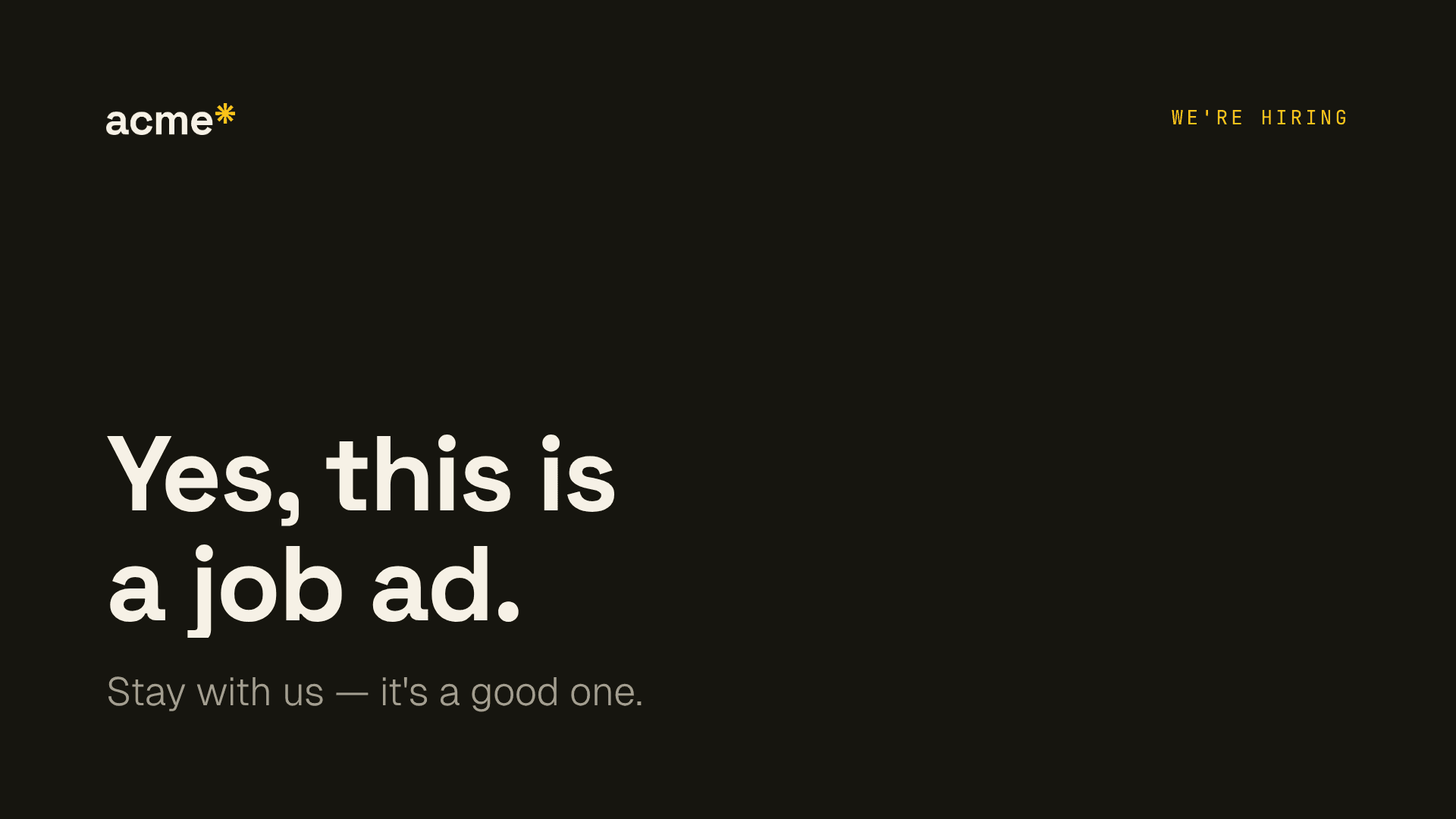 Job Ad Promo — Open Role Announcement template preview