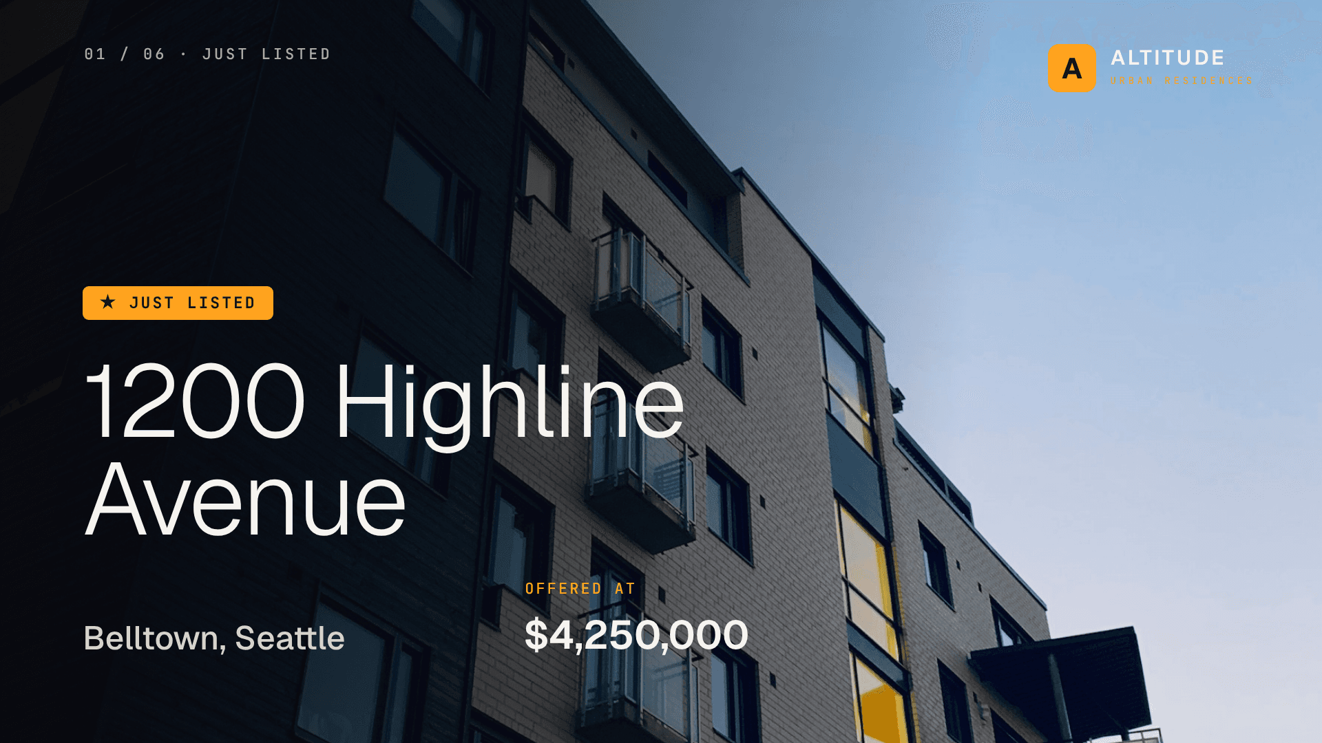 Urban Penthouse Listing template preview