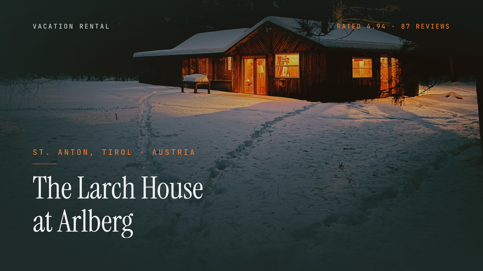 Vacation Rental Listing — Alpine Winter template preview